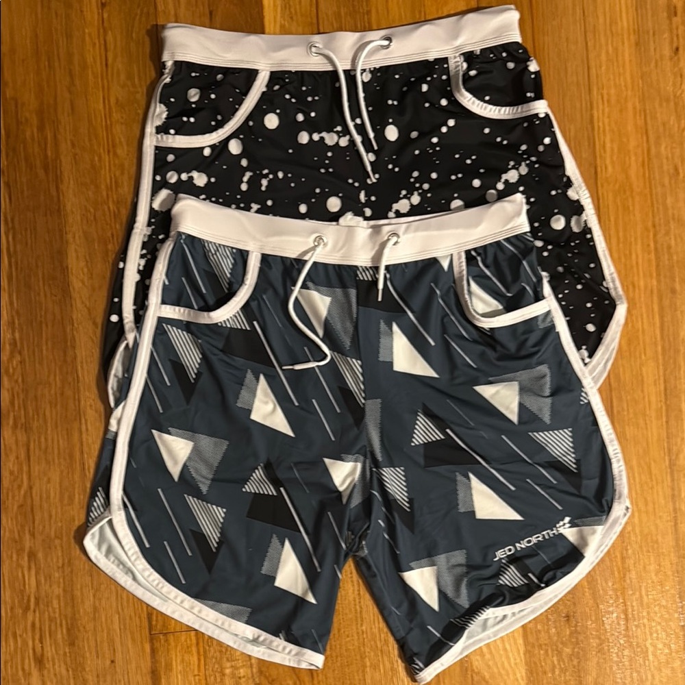 Jed North Men's Black and Blue Geometric Shorts (bundle)